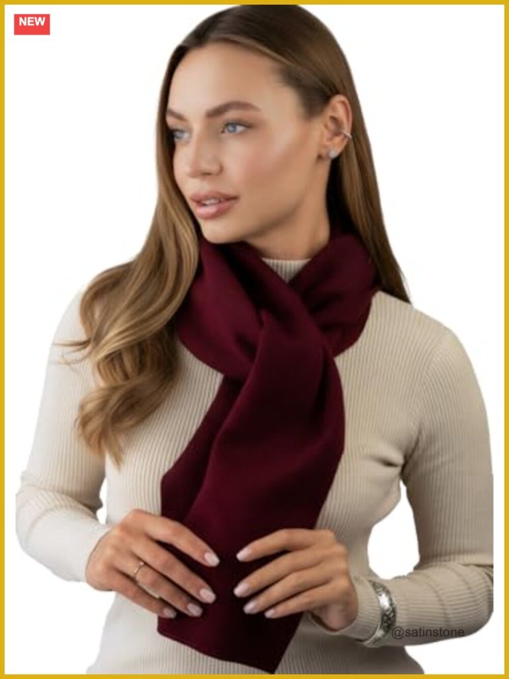 Women's Knit Wool Winter Scarf - Long Soft Warm Wrap